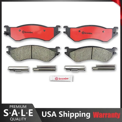 Juego de pastillas de freno delanteras ranuradas NAO cerámica para Ford F-150 Lincoln Navigator Brembo Foto 1 de 2