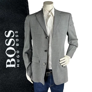 Hugo Boss Scorsese Men 38R Blazer Textured Salt/Pepper Wool Blend Sportcoat USA - Picture 1 of 16