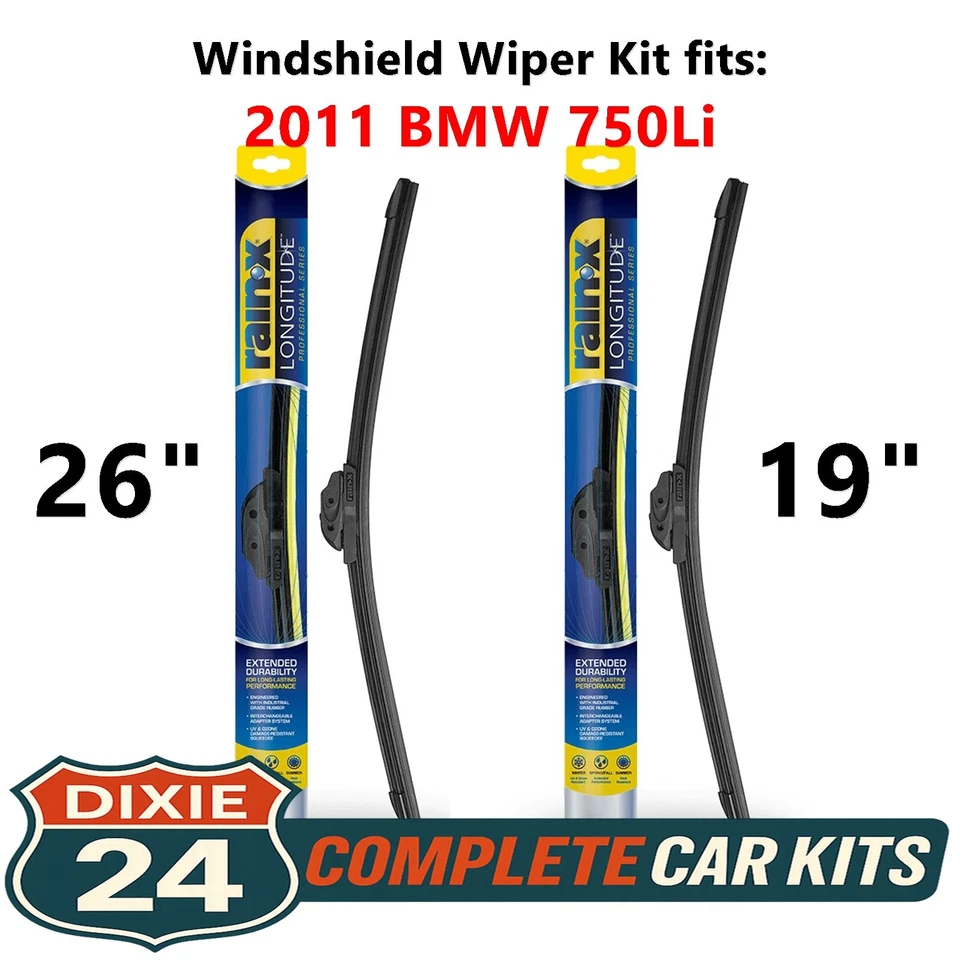 Rain-X Longitude Windshield Wiper Kit fits: 2011 BMW 750Li (26" & 19") — 第 1/4 张图片