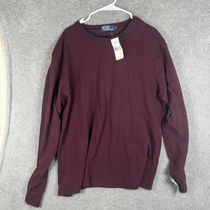 Polo by Ralph Lauren Hemd Herren Extra Large Burgund Langarm Rundhals Pony - Bild 1 von 10
