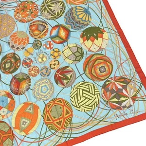 HERMES Carre Gean Temari no Uchuu Large Stole Multicolor Cashmere Silk W #QO0FNP - Picture 1 of 7
