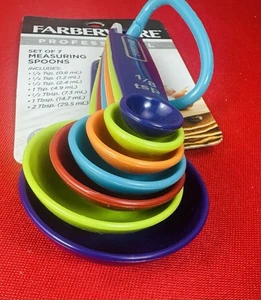 Farberware Plastic Professional 7 Piece Multi-Colored Measuring Spoon Set - Picture 1 of 3