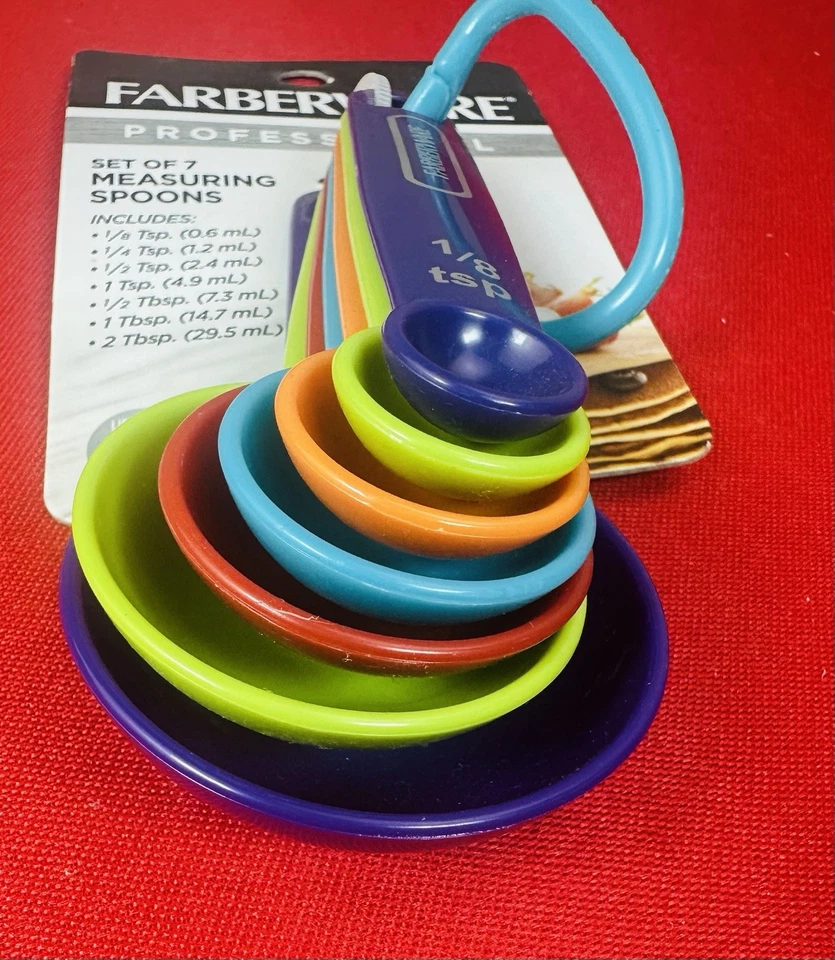 Farberware Plastic Professional 7 Piece Multi-Colored Measuring Spoon Set - Image 1 of 3