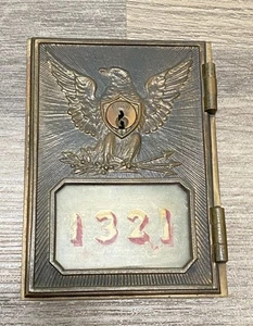 Antique Federal Eagle Post Office Box Door 1321 Yale 770 Metal No Key - Picture 1 of 8