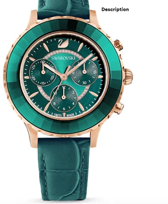 Reloj Swarovski Octea Lux NUEVO EN CAJA tono oro rosa y color verde 5452498 Foto 1 de 4