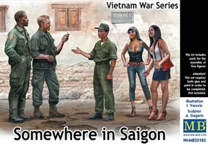Master Box Models 35185 1/35 Vietnam War Saigon US Soldiers (2), Vietnamese Sold - Picture 1 of 1