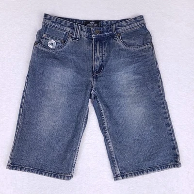 Akademiks Denim Shorts Youth 14 Blue Baggy Jean Shorts Urban Hip Hop Streetwear - Image 1 of 4