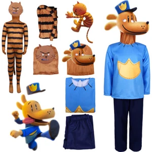 Kids Dog Man Cartoon Cosplay Costume Set Jumpsuit Mask Party Fancy Dress Gift AU - Picture 1 of 23