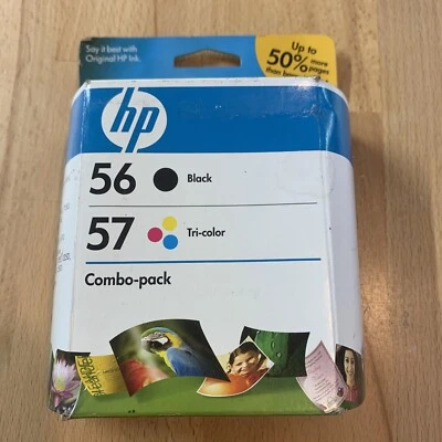 HP - PAQUETE COMBINADO de inyección de tinta - negro (56) y color (57) cartucho de impresión genuino OEM Foto 1 de 3