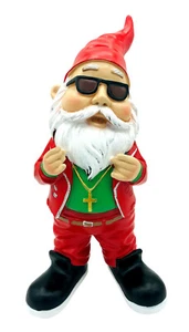 Weihnachtsmann Rocker Zwerg Dekofigur Weihnachtsdeko Innen und Außenbereich - Bild 1 von 6