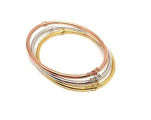 18K Dreifarbiges Gold Armreifen Damen – Italienische polierte Armreifen - Bild 1 von 8