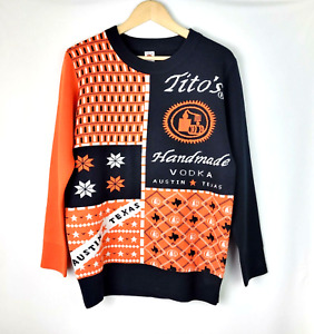 Official Tito's Handmade Vodka Ugly Christmas Holiday Knit Sweater Small Unisex 