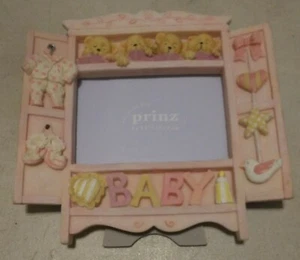 Marco de fotos Prinz Baby - Armario rosa - 5" x 3 1/2" - Decoración de guardería niña - Imagen 1 de 3