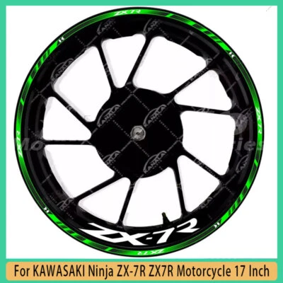 For KAWASAKI Ninja ZX-7R ZX7R 17 Inch Wheel Hub Decal Decorative Rim Stickers Foto 1 de 4