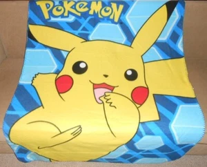 New Pokemon Go Happy Pikachu Soft Light Fleece Throw Gift Blanket Anime Nintendo - Picture 1 of 3
