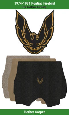 Alfombrilla de maletero Lloyd Berber para Pontiac Firebird 74-81 con Firebird Bird 2 negro/dorado Foto 1 de 4
