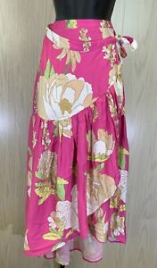 Cynthia Rowley Wrap Ruffle Maxi Skirt, Women's Size S, Pink NEW MSRP $74.99