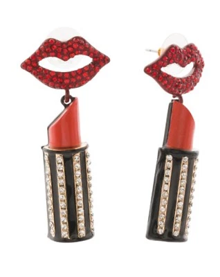 Pendientes colgantes lápiz labial de piedra sintética Betsey Johnson Foto 1 de 2