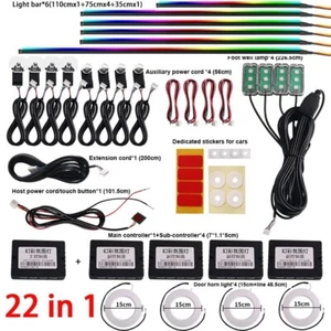 Tira de luz LED interior coche atmósfera control APP 22 EN 1 kit - Imagen 1 de 11