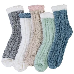 5 Pairs Womens Fuzzy Socks Cozy Soft Fluffy Cute Cat Animal Winter Warm Slipp... - Picture 1 of 6