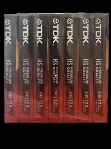7 Pack TDK T-120 HS Premium Quality 6 Hour VCR VHS Blank Video Cassette Tapes - Picture 1 of 3