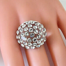 Clear Acrylic Domed Ring Made With Clear Swarovski Elements Crystals On Dome 8