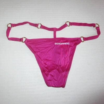Victoria’s Secret Muy Sexy Anillo Herrajes Tanga en V Panty M L Rosa Satinado Nuevo con Etiquetas Foto 1 de 4
