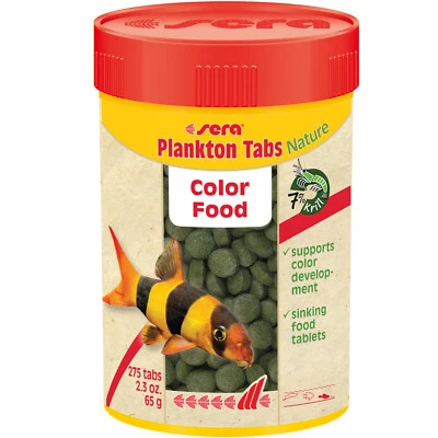 Sera Plankton Tabs Nature 2.3oz Color Enhancing Fish Food 275 Sinking Tablets - Image 1 of 2