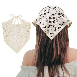 Classic Triangle Head ScarfCrochet Hair BandanaCrochet Bandana for GirlsKnitt... - Picture 1 of 7