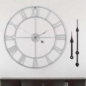 Large Modern Metal Wall Clocks Rustic Round Silent 40CM for Living Room - Picture 1 of 1