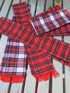 FANCY DRESS TARTAN SCARVES WITH FRINGING, BAY CITY ROLLERS/SCOTLAND - Picture 1 of 2