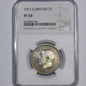 1911 Proof Florin (NGC PF 64) - George V British Silver Coin - Superb - Picture 1 of 2