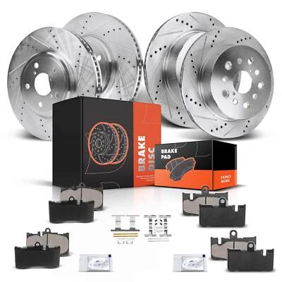 Rotor de freno delantero y trasero perforado y pastillas de freno de cerámica para Lexus LS430 01-06 4,3 L Foto 1 de 4