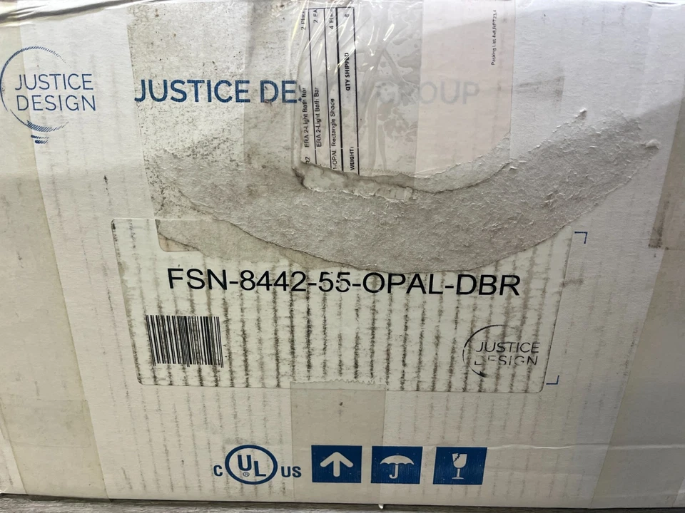 Justice Design Fusion Bath Bar in Dark Bronze - FSN-8442-55-OPAL-DBRZ-LED2-1400 - Image 1 of 2