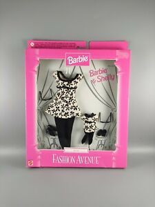 Fashion Avenue Duo Barbie & Shelly Flower Print Dresses Outfits Mattel 1998