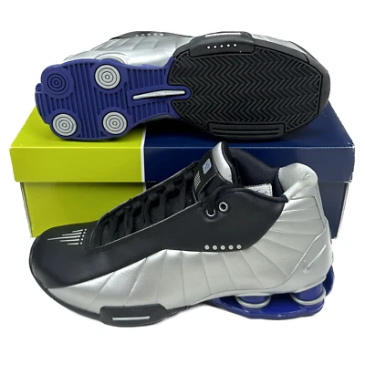 Tênis masculino novo com etiquetas Nike Shox BB4 OG preto prata lápis azul 10 DS Y2K AUTÊNTICO - Imagem 1 de 4