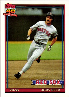 1991 Topps - B* Before Copyright; Bold 40th Anniversary Logo #247 Jody Reed - Image 1 of 2