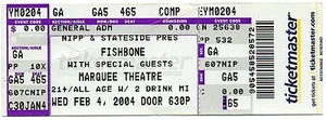 Fishbone Marquee Theatre 2004 Unused Concert Tickets Comp. Ticketmaster Tempe AZ - Picture 1 of 4