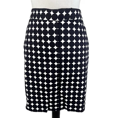 Larry Levine Skirt size 16 Navy Blue Polka Dots Above Knee A Line Pockets Casual - Image 1 of 4