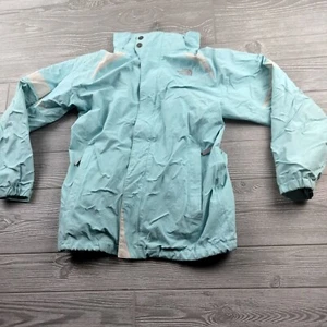 NORTH FACE YOUTH VENTURE HYVENT GIRL LIGHT BLUE RAIN JACKET KIDS L 14 16 - Picture 1 of 7
