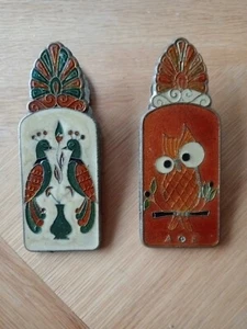 2 Vintage Greek Enamel Paper Clips - Picture 1 of 6
