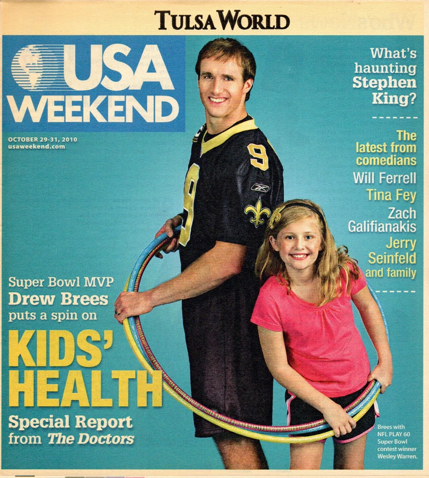 USA WEEKEND Magazine October 29-31 2010 Drew Brees Stephen King - Image 1 of 1