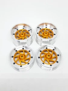 tamiya kyosho 2.2" 12mm hexa center gold two piece alloy wheels set B Type - Picture 1 of 6
