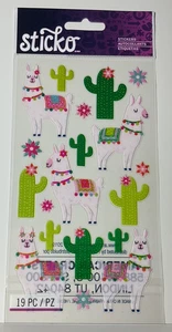 Sticko Llama & Cactus Stickers 19PC EK Success Scrapbook Planner Cute Animals - Picture 1 of 8