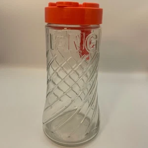 Vintage 1970's Tang Swirl Glass Pitcher With Orange Cover-1 Quart-Anchor Hocking - Picture 1 of 8