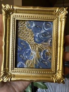 Impresión de mi arte divertido cuento de sirenas divertido, lindo, pintura en miniatura, pequeño, enmarcado - Imagen 1 de 10