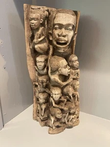 De colección, africano, tallado a mano, madera dura, Makonde, árbol de la vida, escultura, arte - Imagen 1 de 12
