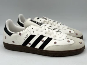 adidas Samba White Black Purple Floral Sneakers IF4398 Men’s 10 Women’s 11 - Picture 1 of 5