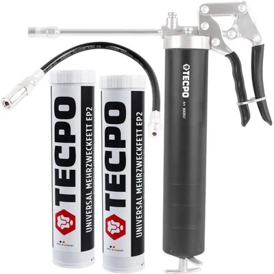 TECPO EINHAND FETTPRESSE HANDFETTPRESSE + MEHRZWECKFETT EP2 LITHIUM FETT 2x400g - Bild 1 von 4