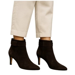 Banana Republic Boots Womens Size 9 Chocolate Brown Suede Ankle Dress Bootie - Picture 1 of 16